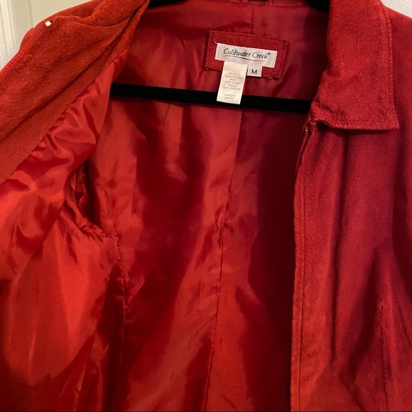 ❌ SOLD ❌ Coldwater Creek red leather zip jacket - Picture 3 of 5